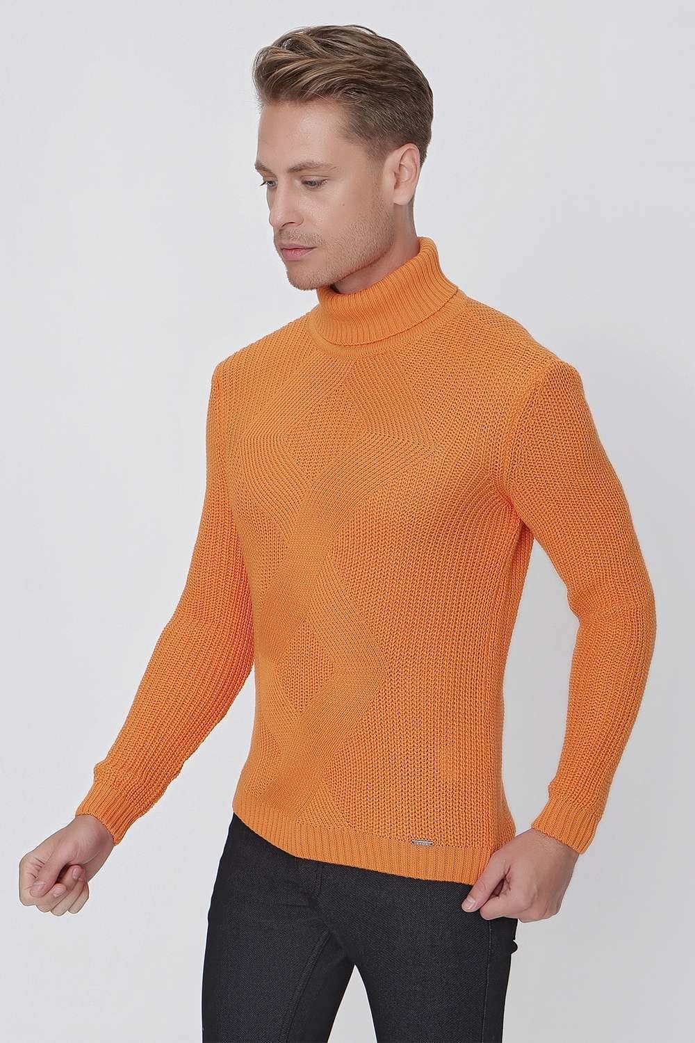 TR 850 Slim Fit Oranj Klasik Triko