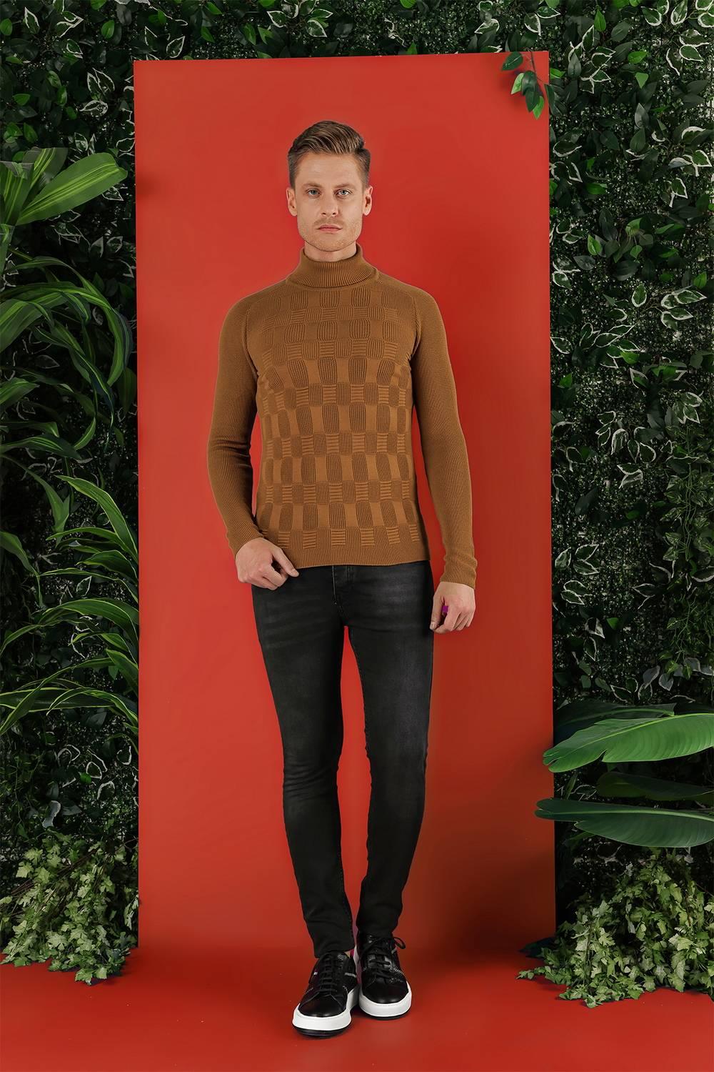 TR 852 Slim Fit Taba Klasik Triko