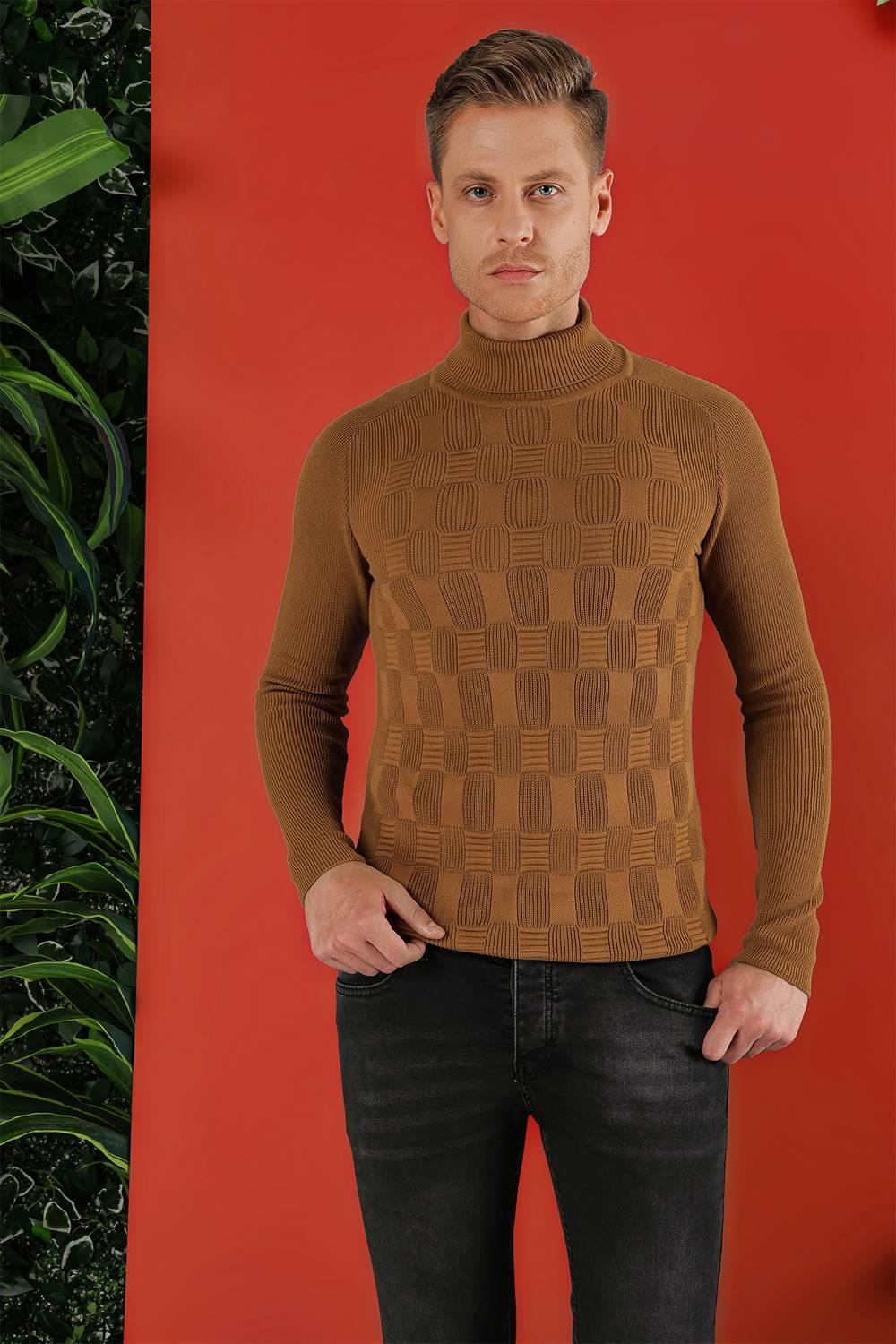 TR 852 Slim Fit Taba Klasik Triko
