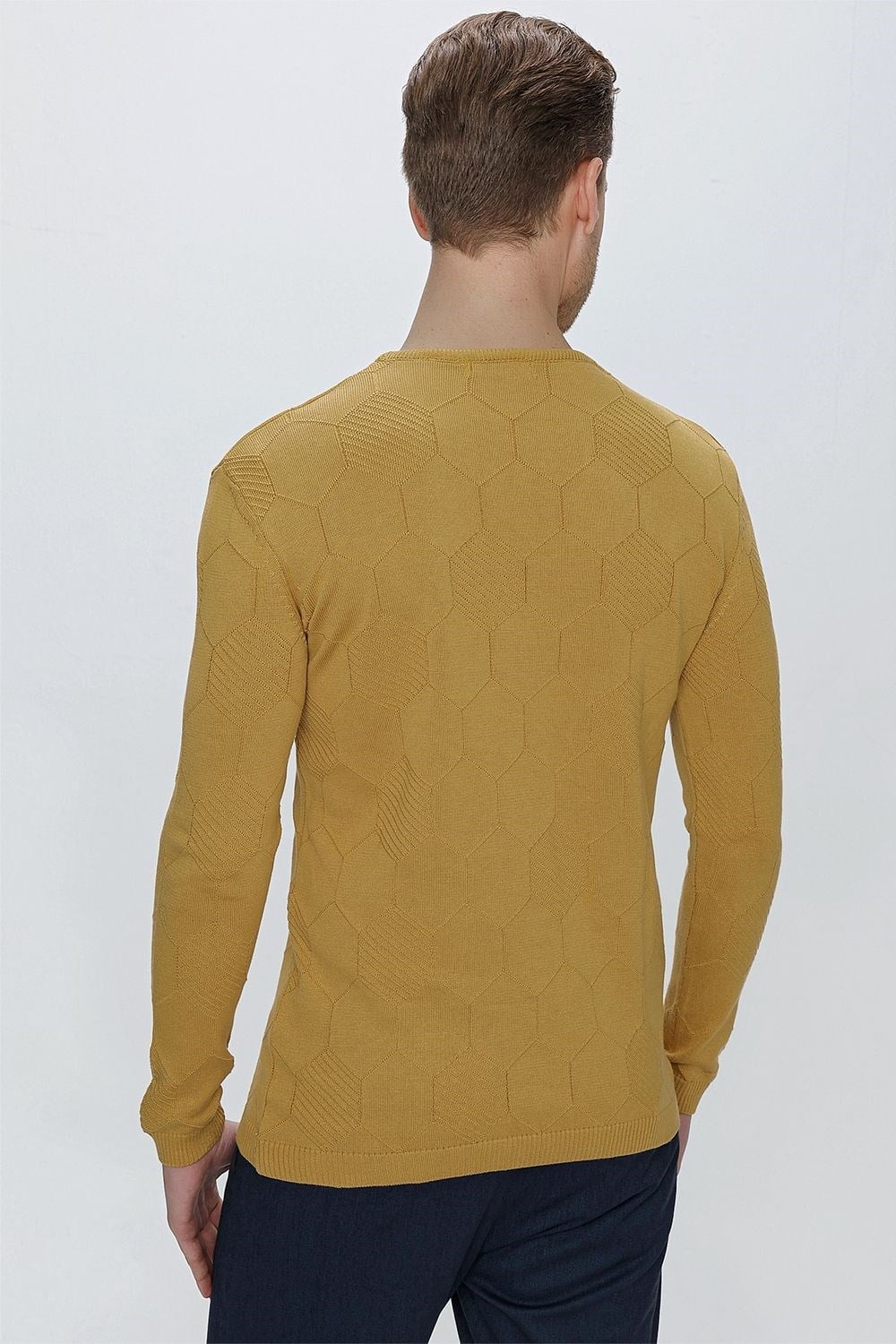 TR 853 Slim Fit Hardal Klasik Triko