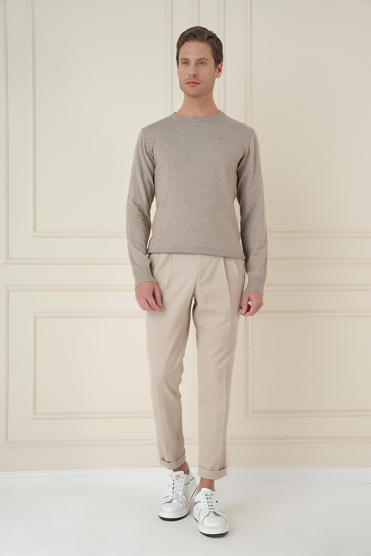 TR 875 Slim Fit Taş Klasik Triko