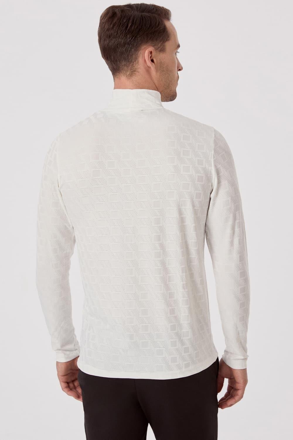 TS 774 Slim Fit Ekru Spor T-Shirt