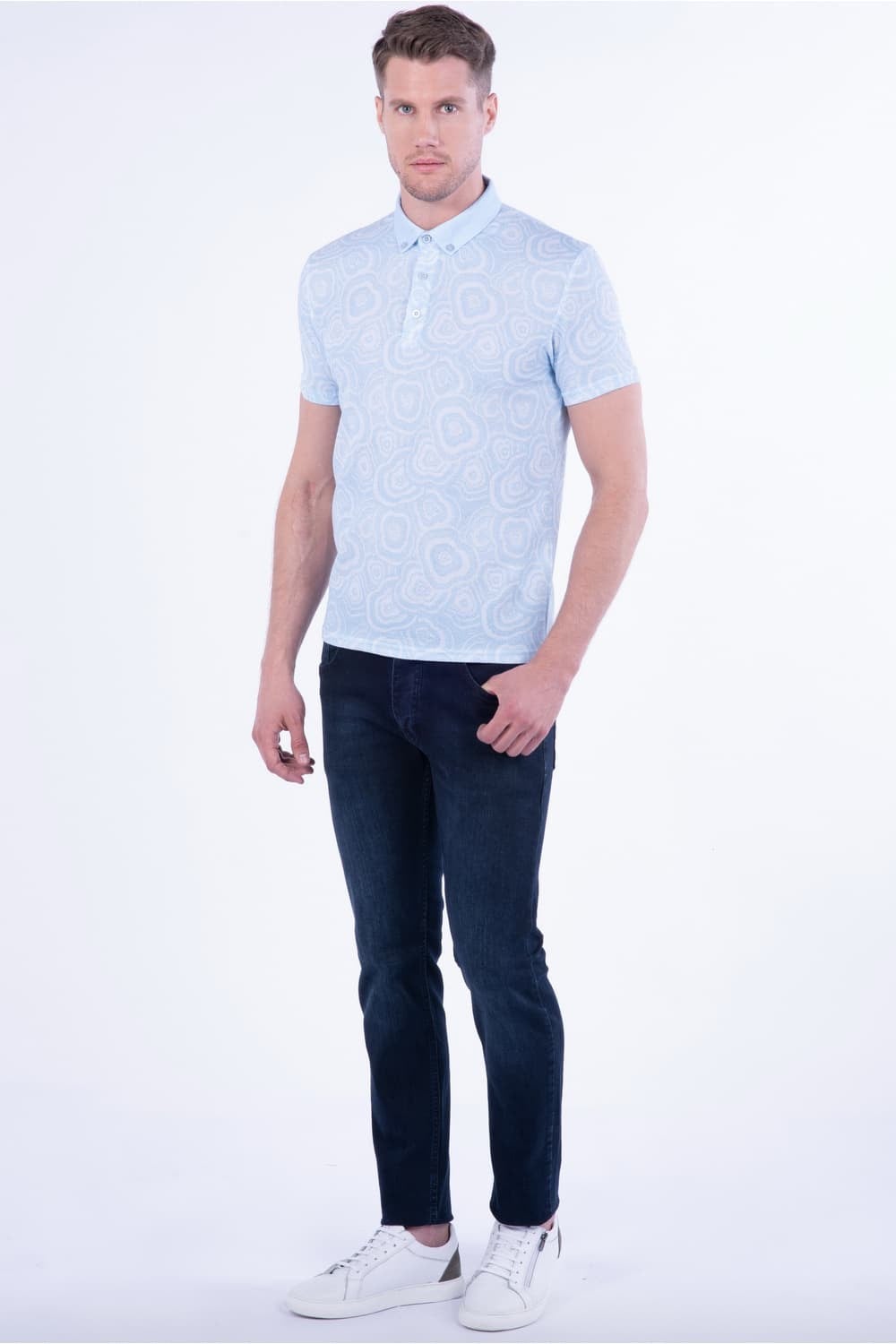TS 801 Slim Fit Mavi Spor T-Shirt
