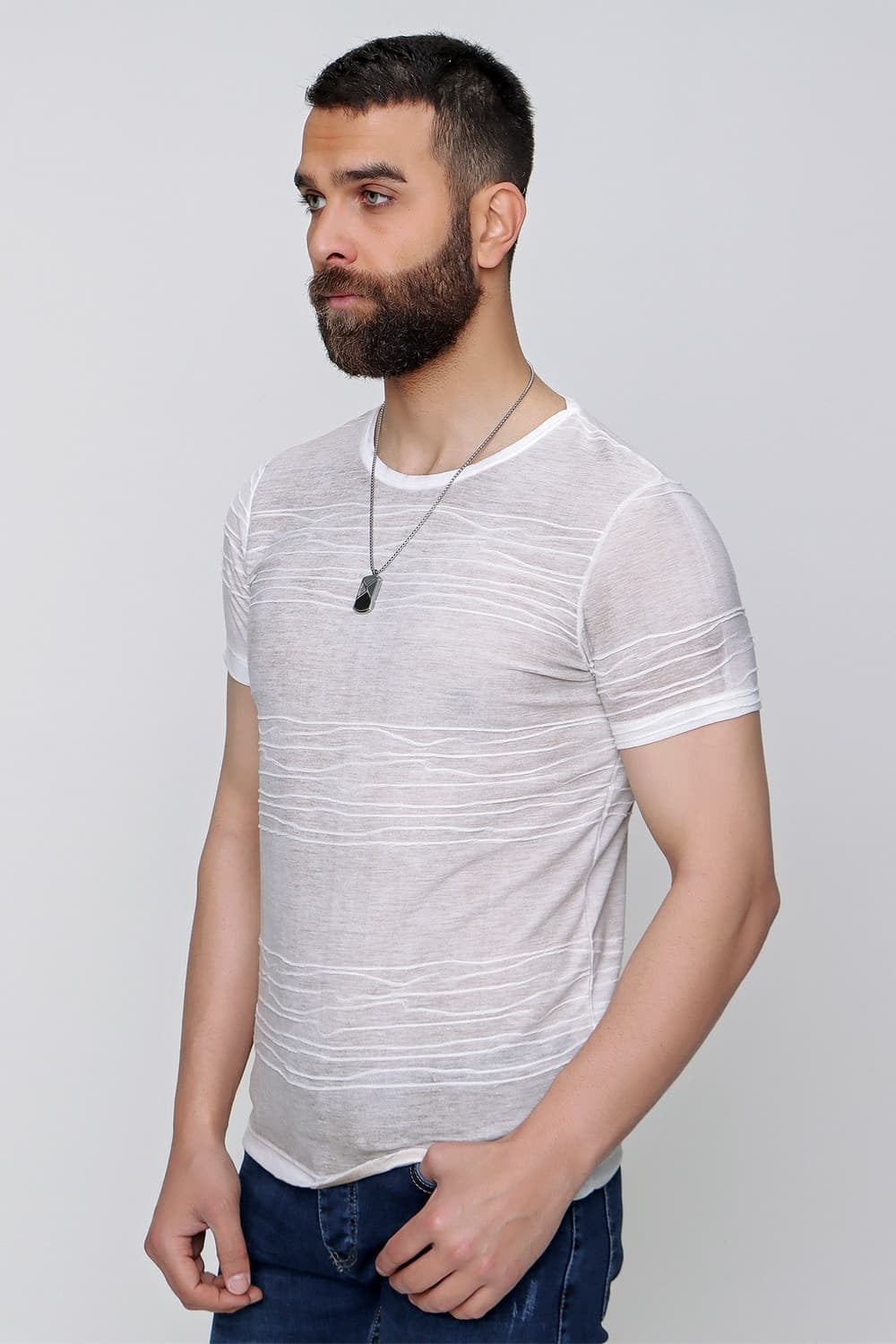 TS 828 Bej Spor T-Shirt
