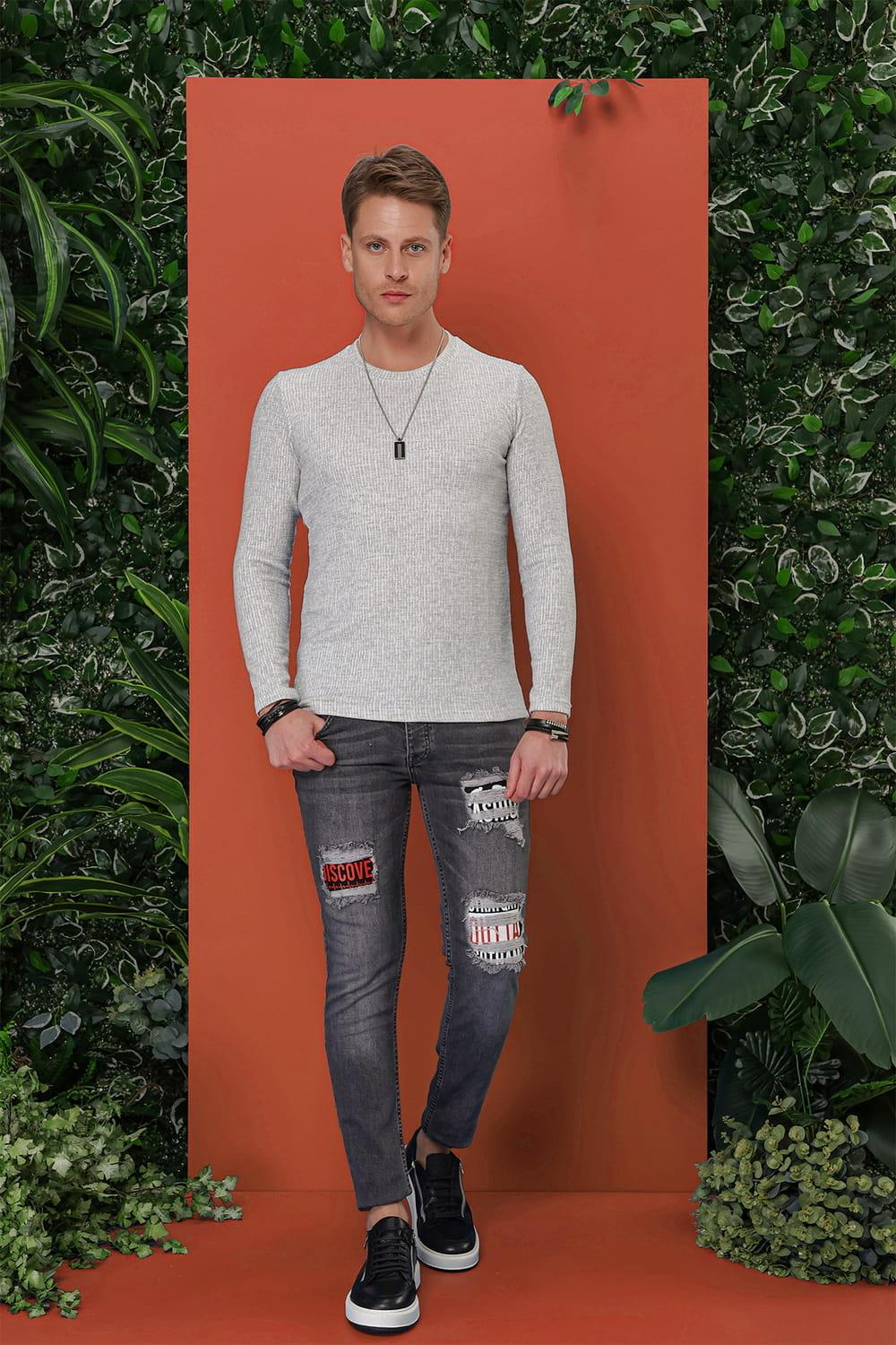 TS 849 Gri Spor T-Shirt