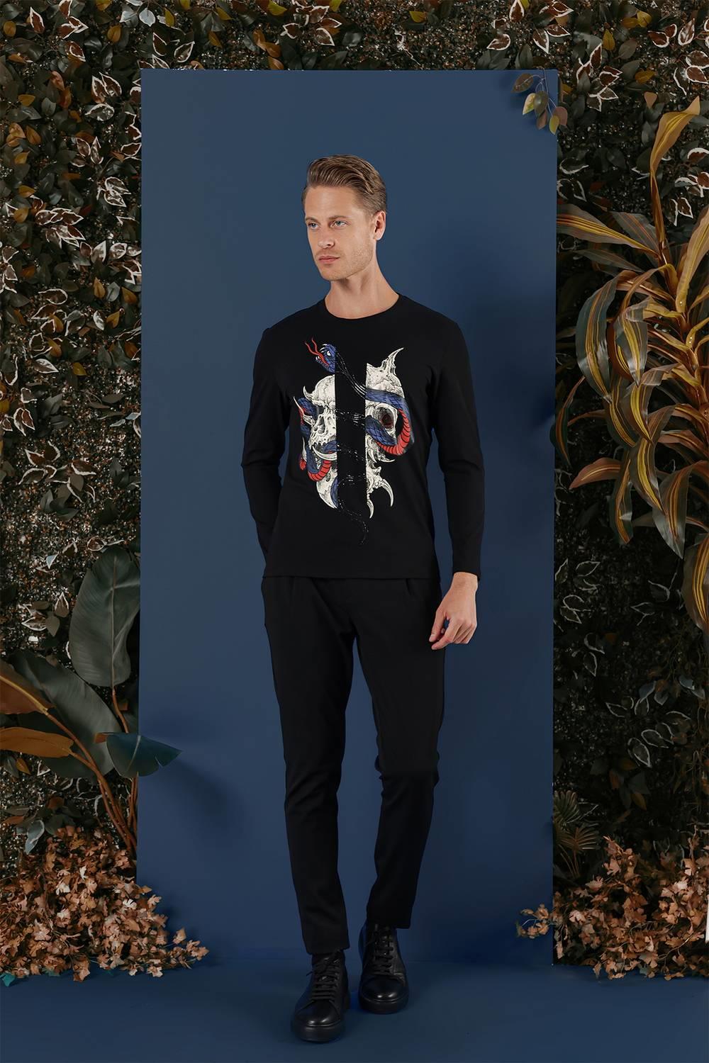 TS 865 Siyah Spor T-Shirt