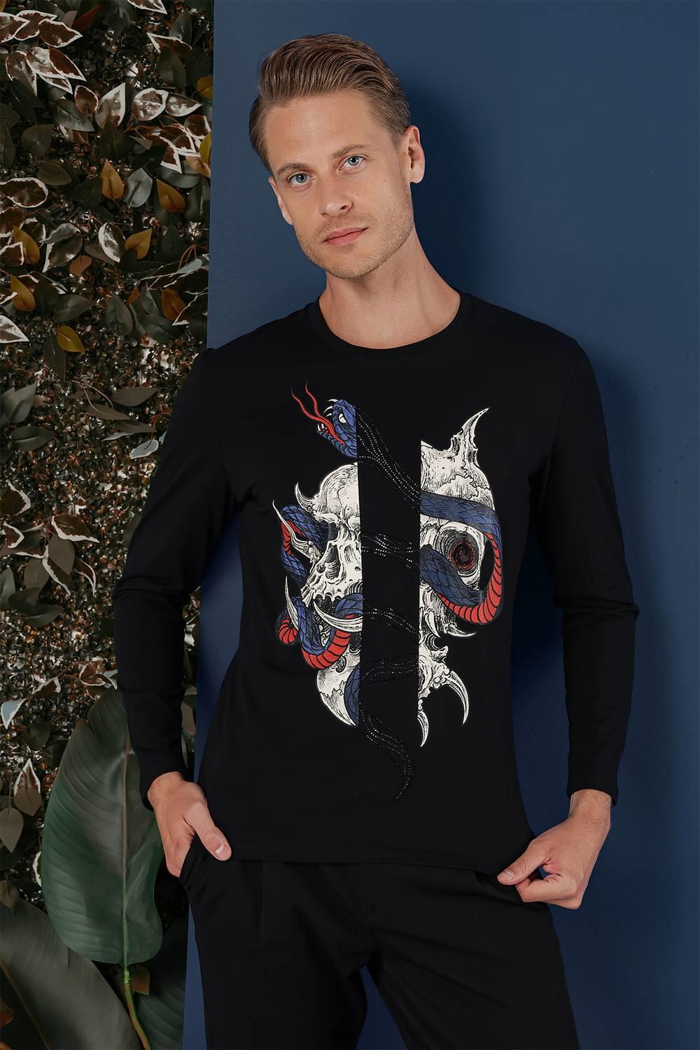 TS 865 Siyah Spor T-Shirt