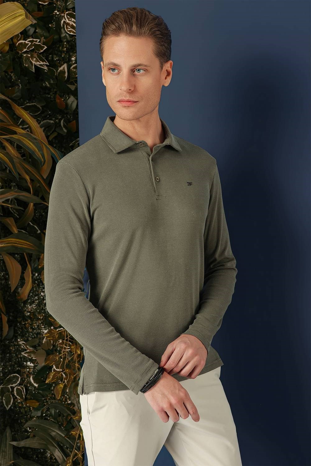 TS 875 Slim Fit Haki Spor T-Shirt