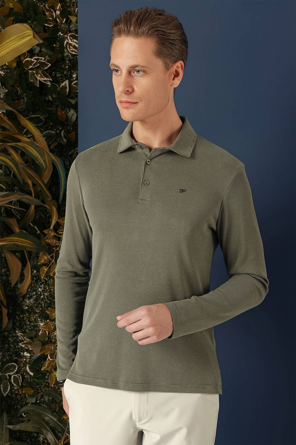 TS 875 Slim Fit Haki Spor T-Shirt