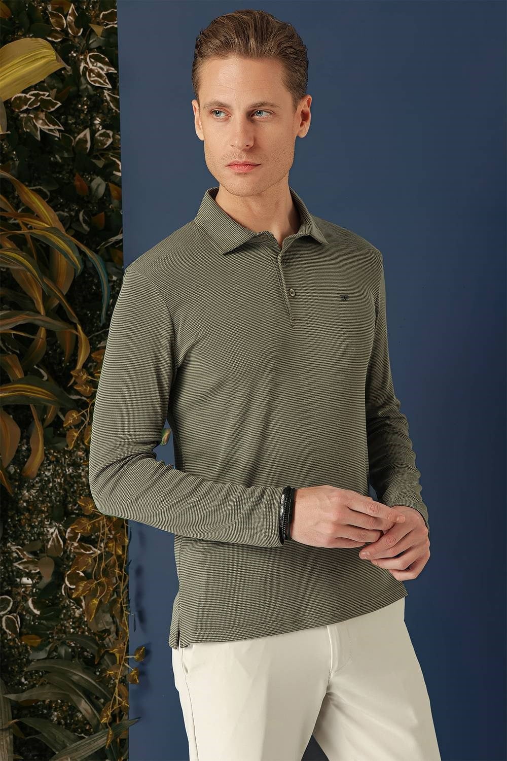 TS 875 Slim Fit Haki Spor T-Shirt