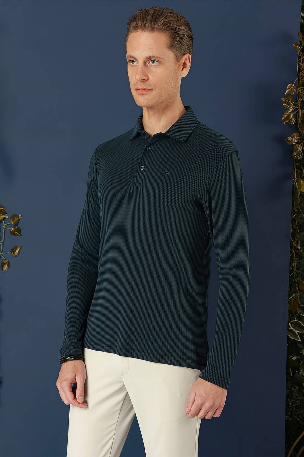 TS 875 Slim Fit Lacivert Spor T-Shirt