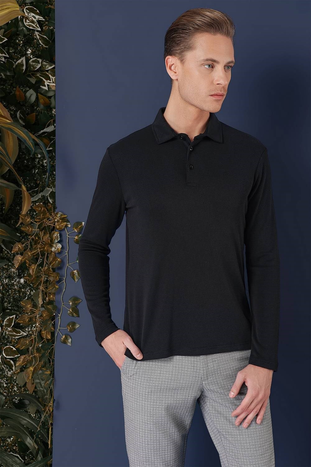 TS 875 Slim Fit Siyah Spor T-Shirt
