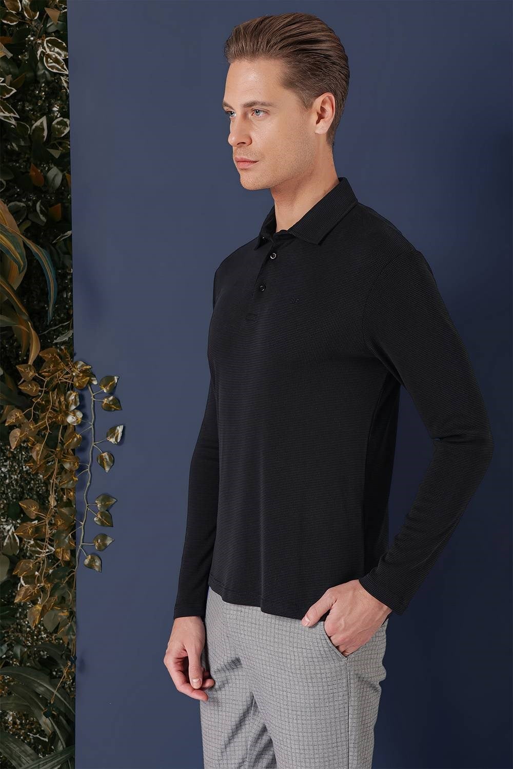 TS 875 Slim Fit Siyah Spor T-Shirt