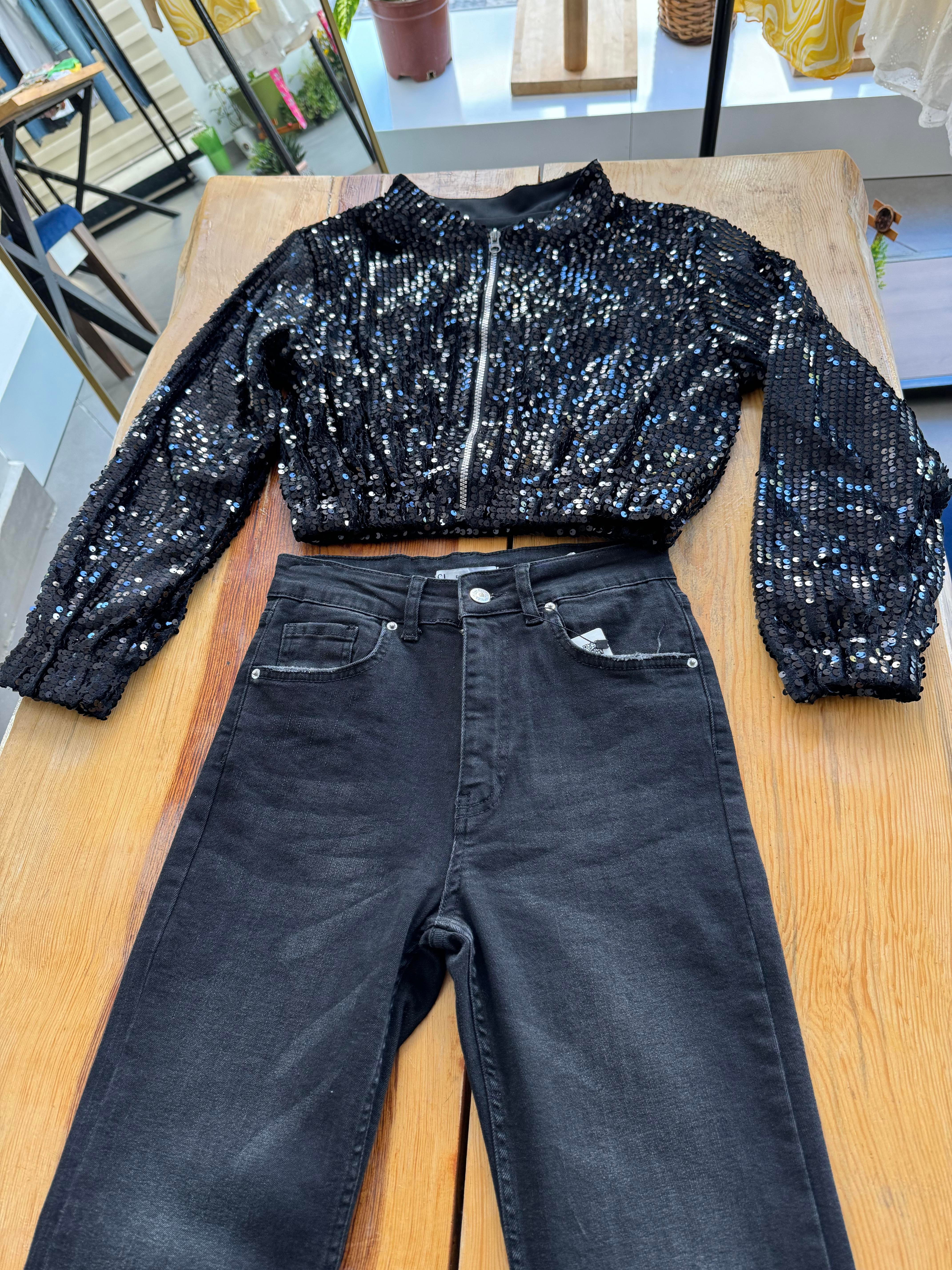 Astarlı Payet Siyah Bomber Ceket