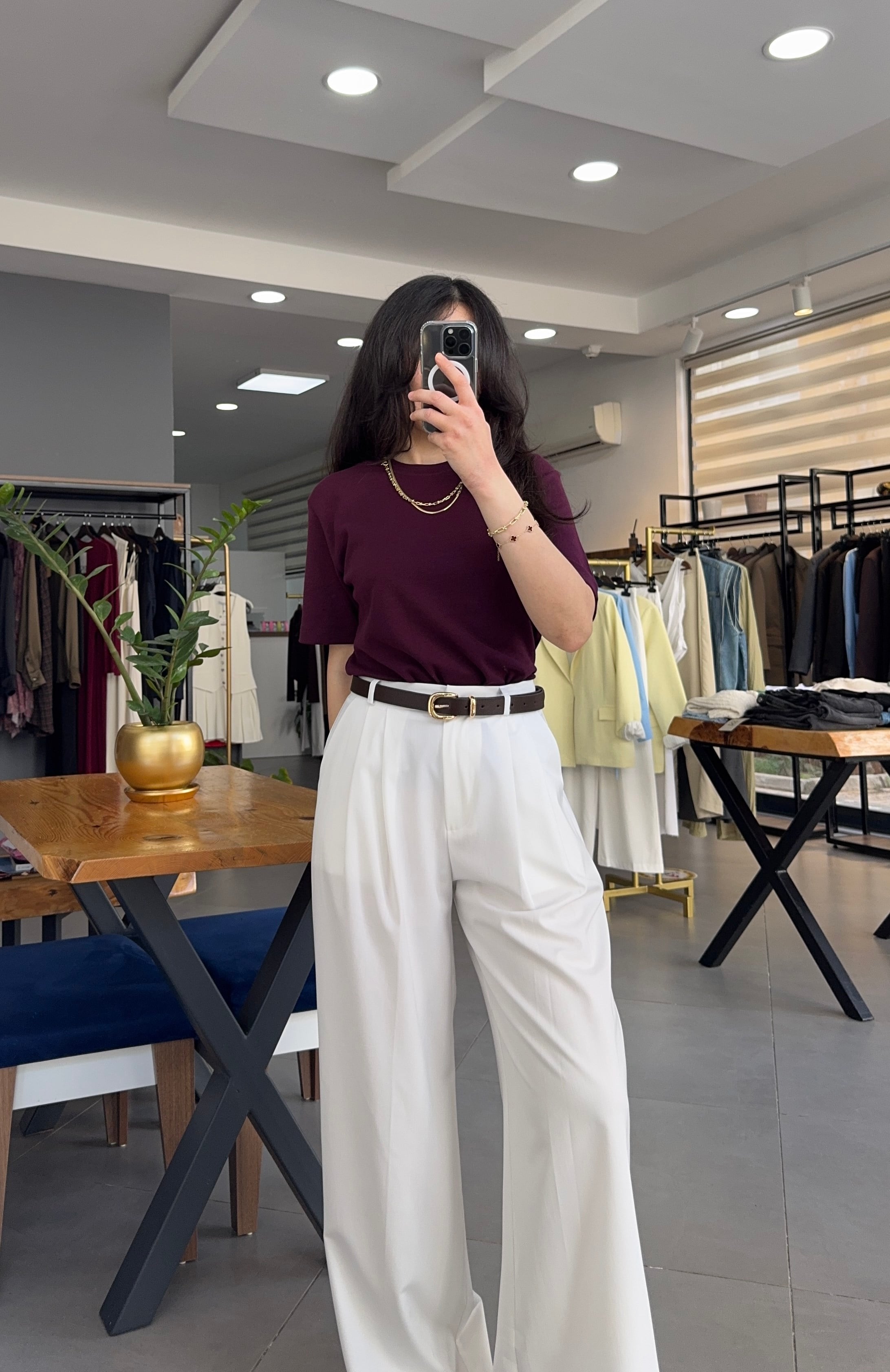 Bordo Bisiklet Yaka Basic Tişört