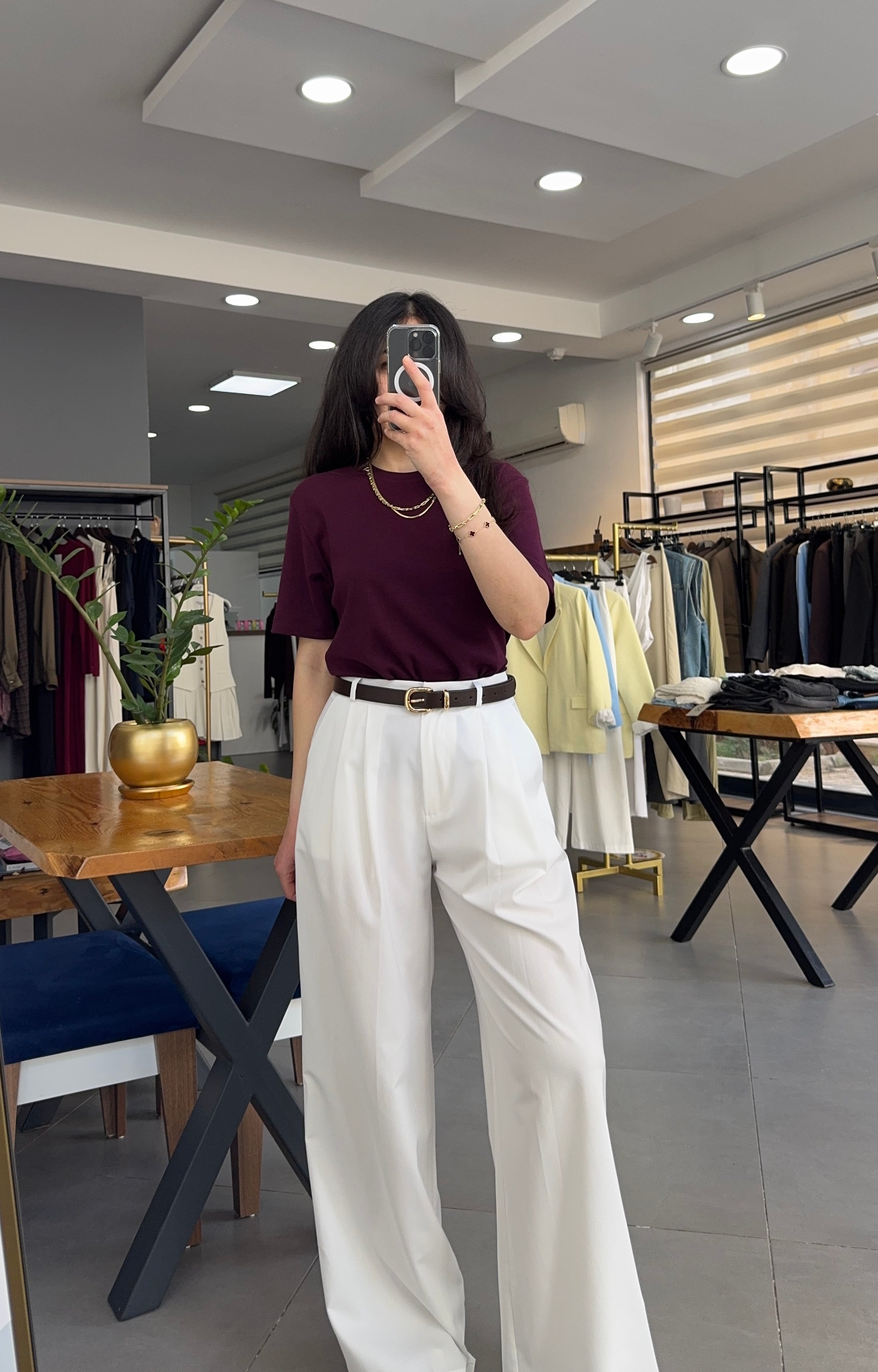 Bordo Bisiklet Yaka Basic Tişört