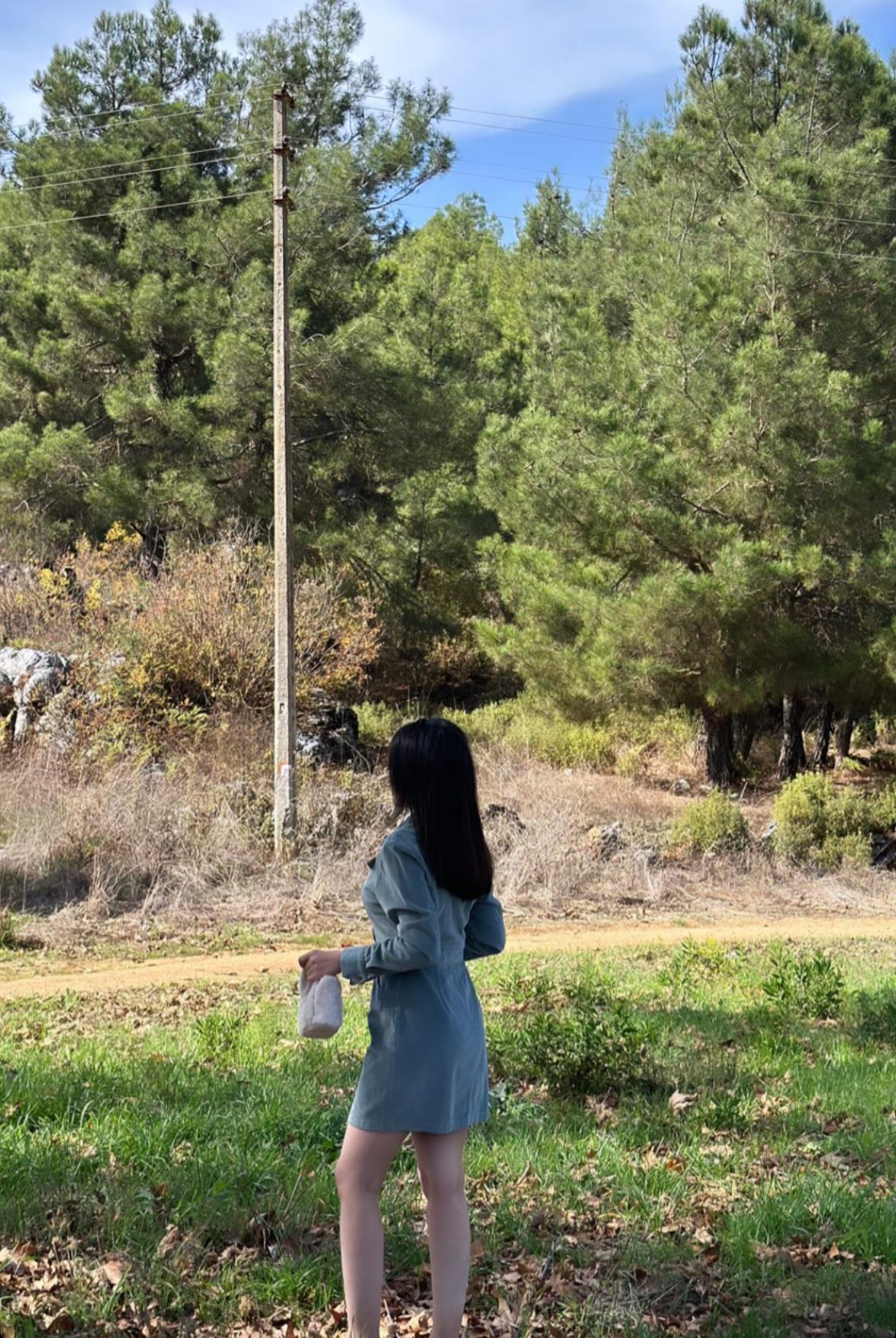 Kadife Önden Çıtçıt Detaylı Gri Mini Elbise