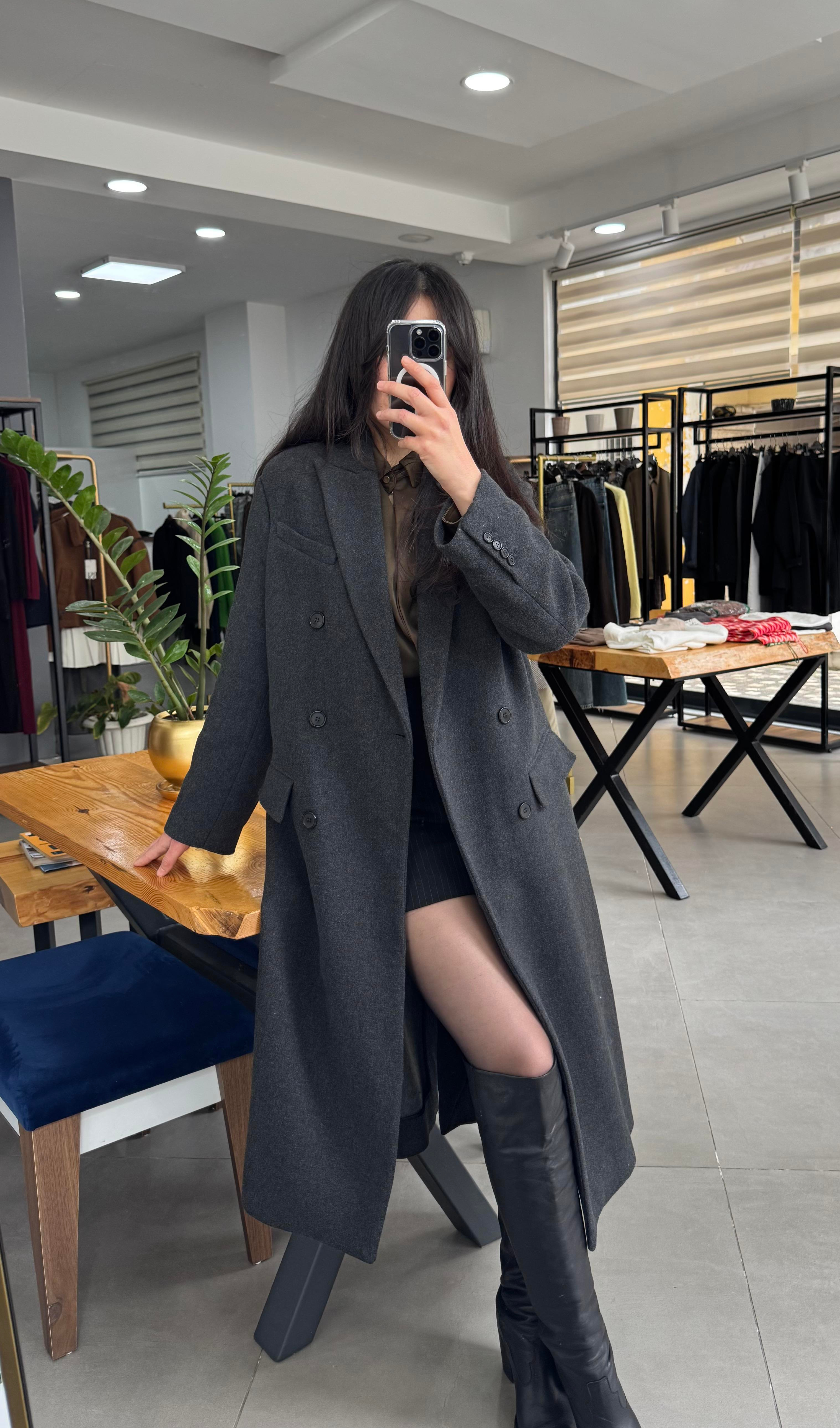 Oversize Premium Antrasit Kaban