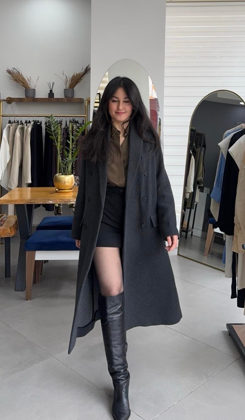 Oversize Premium Antrasit Kaban