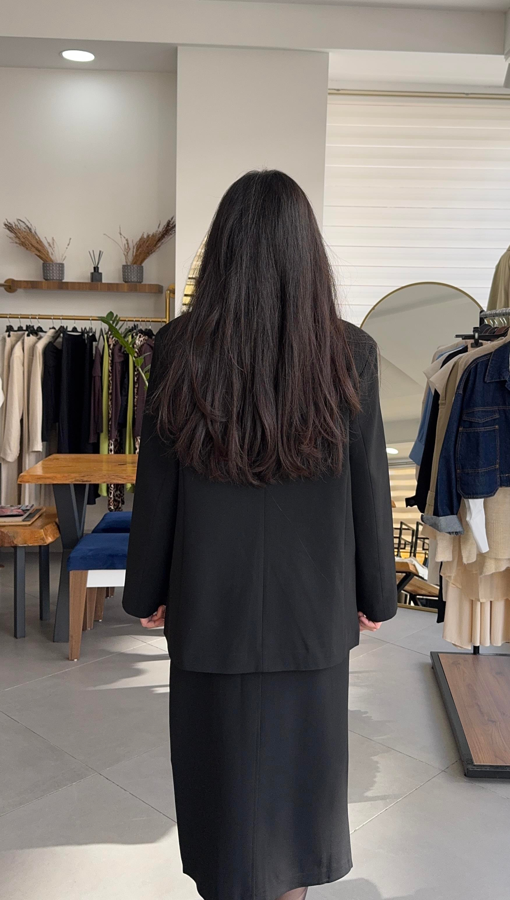 Oversize Siyah Blazer Ceket
