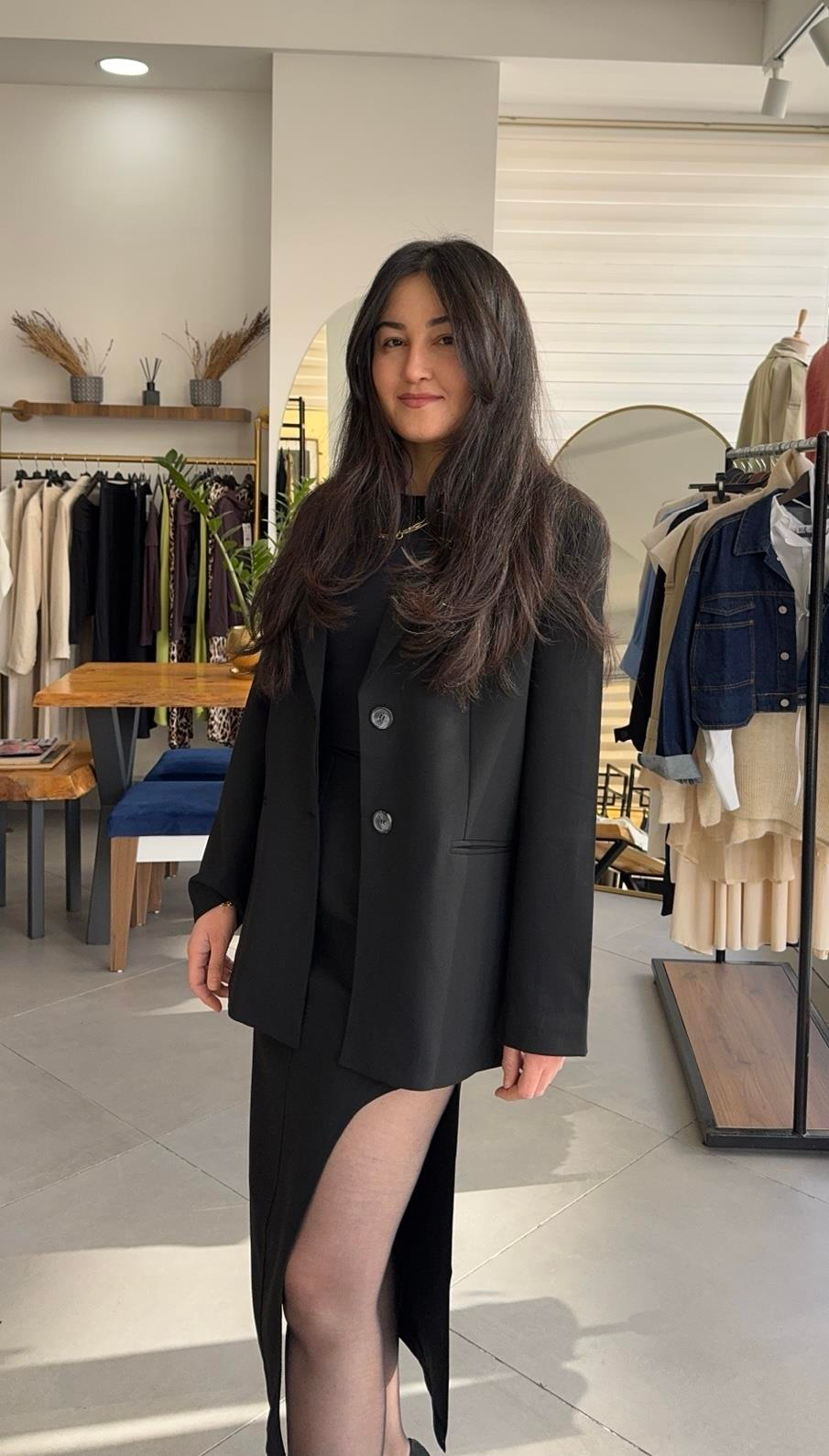Oversize Siyah Blazer Ceket