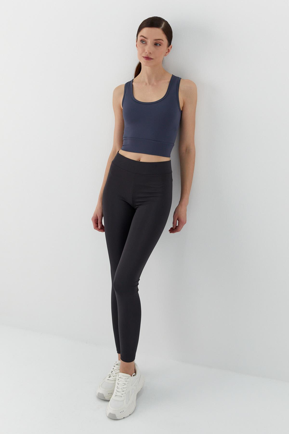 Askılı Crop Bluz ANTRASIT