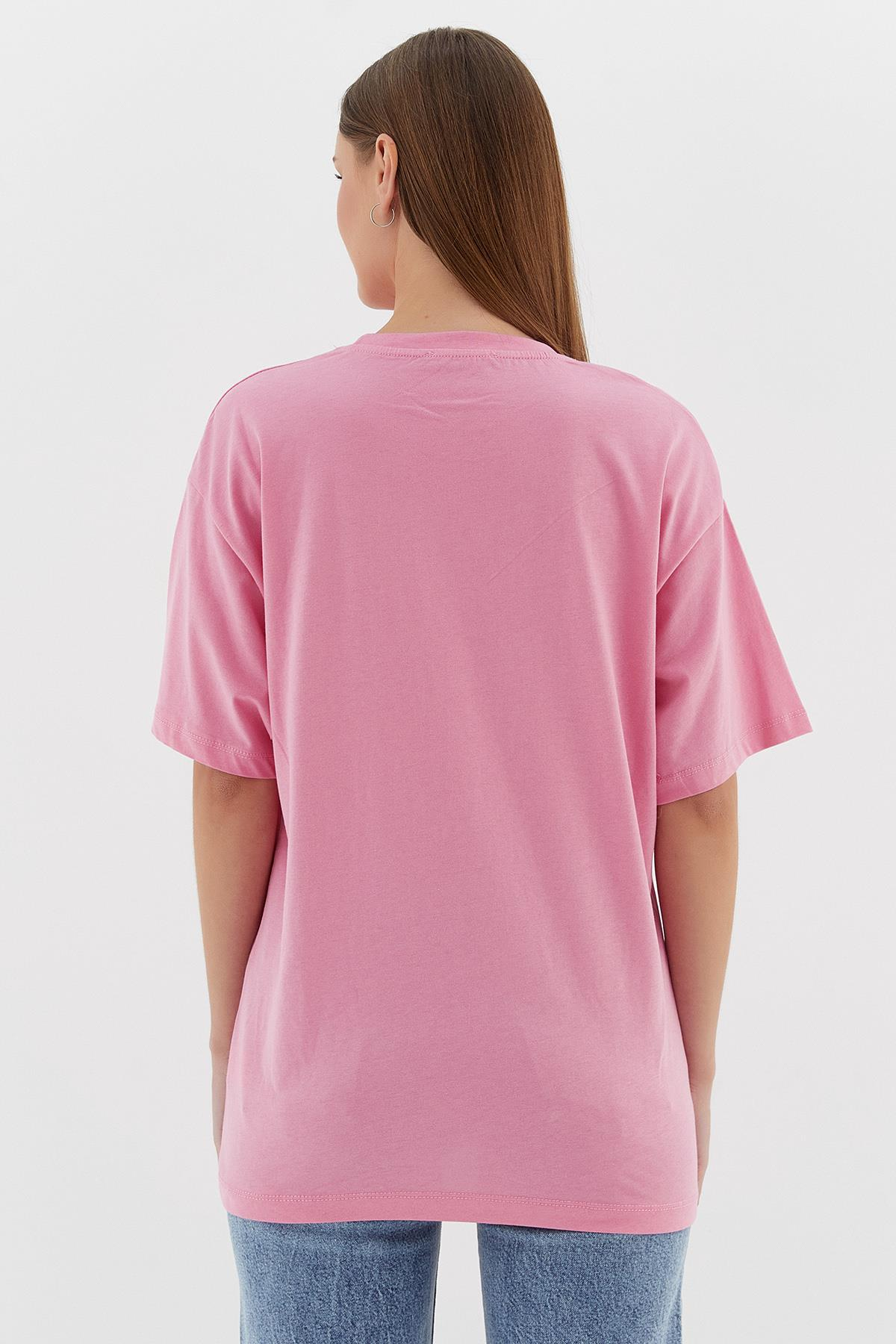 Basic Oversize Tshirt PEMBE