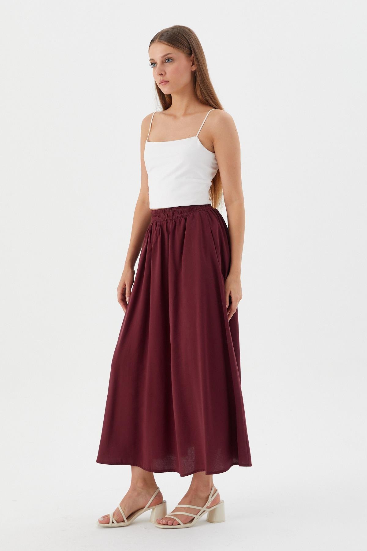 Beli Lastikli Balon Etek BORDO