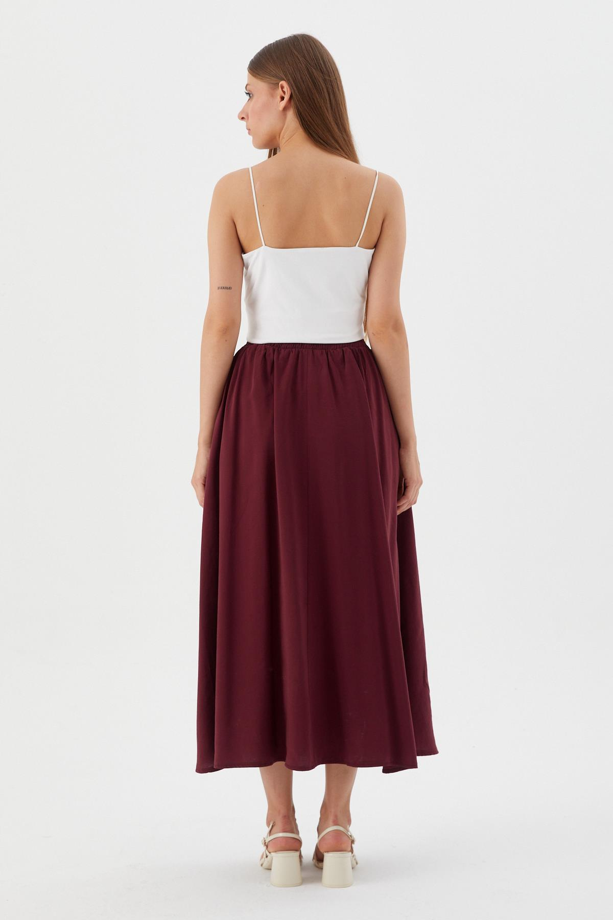 Beli Lastikli Balon Etek BORDO