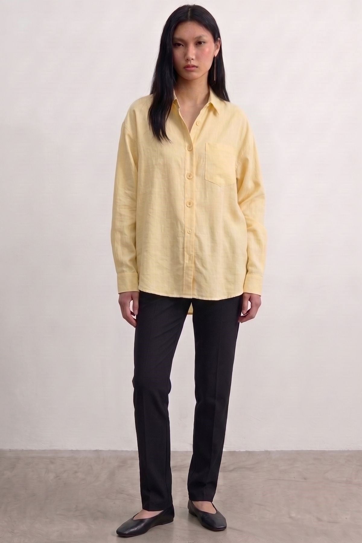Cepli Oversize Gömlek SARI