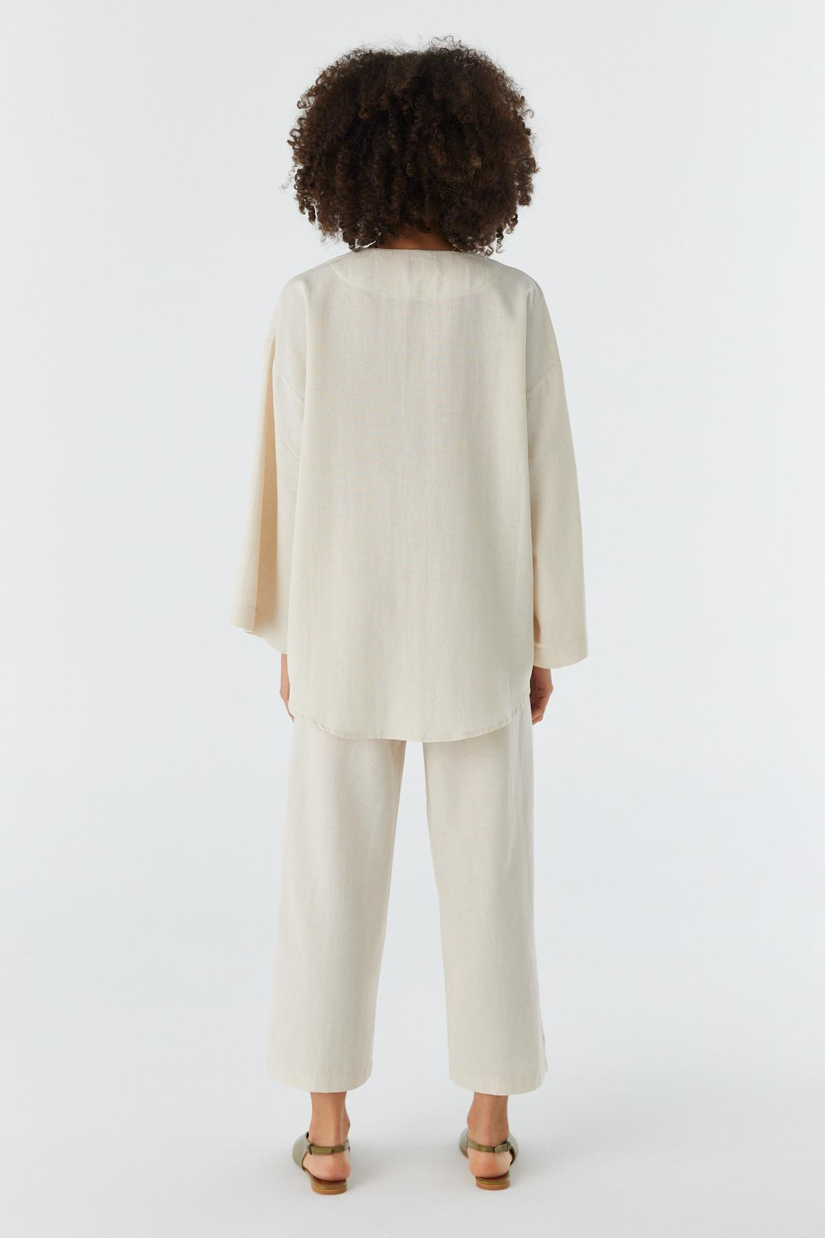 Keten Kimono Takım NATURAL