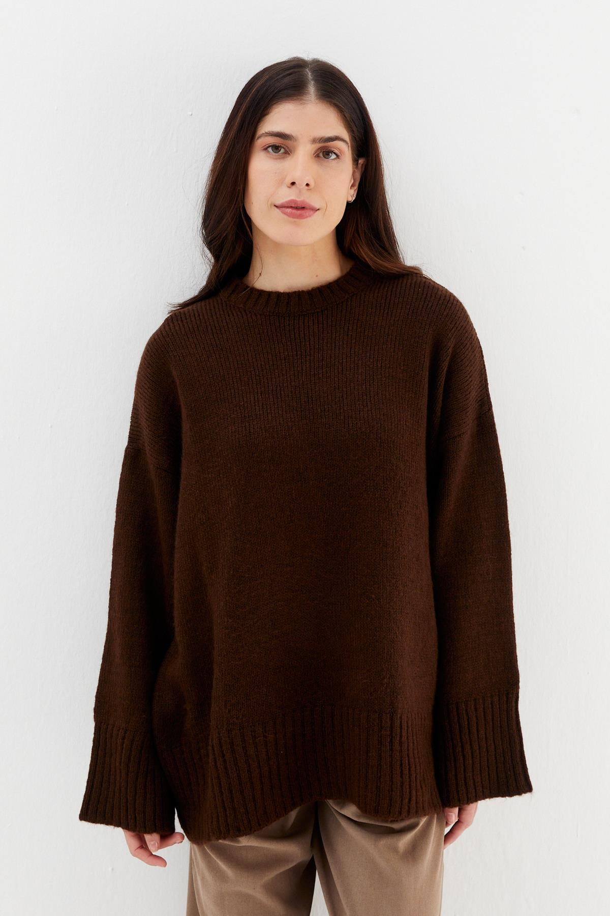 Oversize Kazak KAHVE