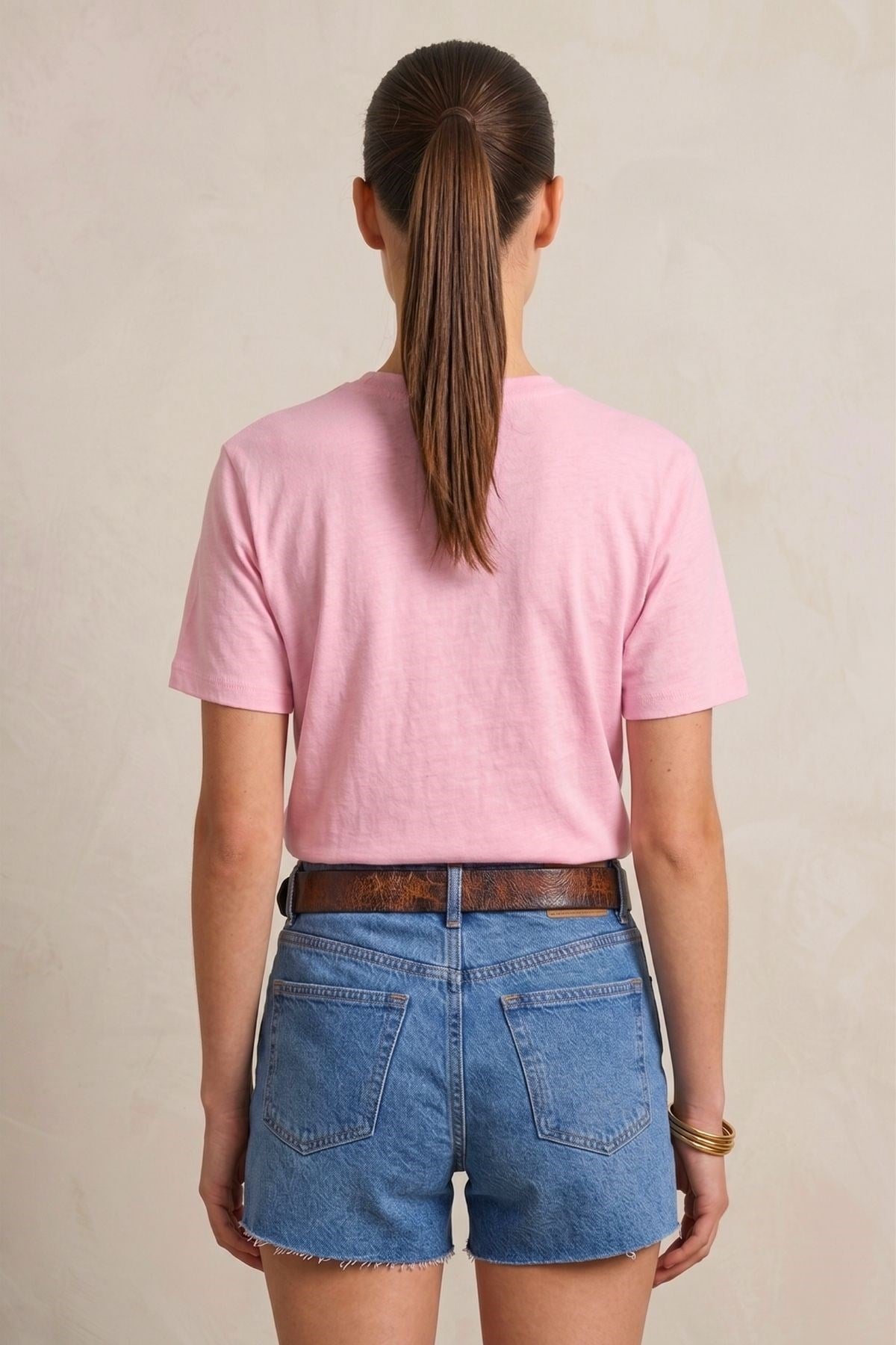 Pembe Panter Baskılı Tişört PEMBE