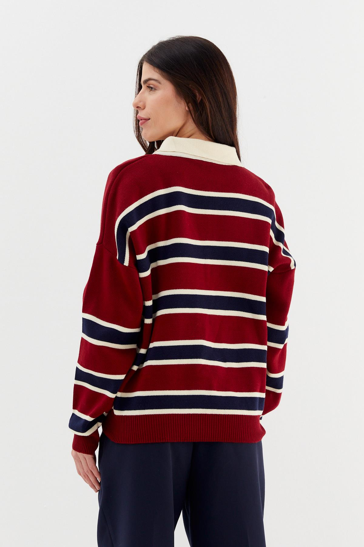 Polo Yaka Triko Kazak BORDO