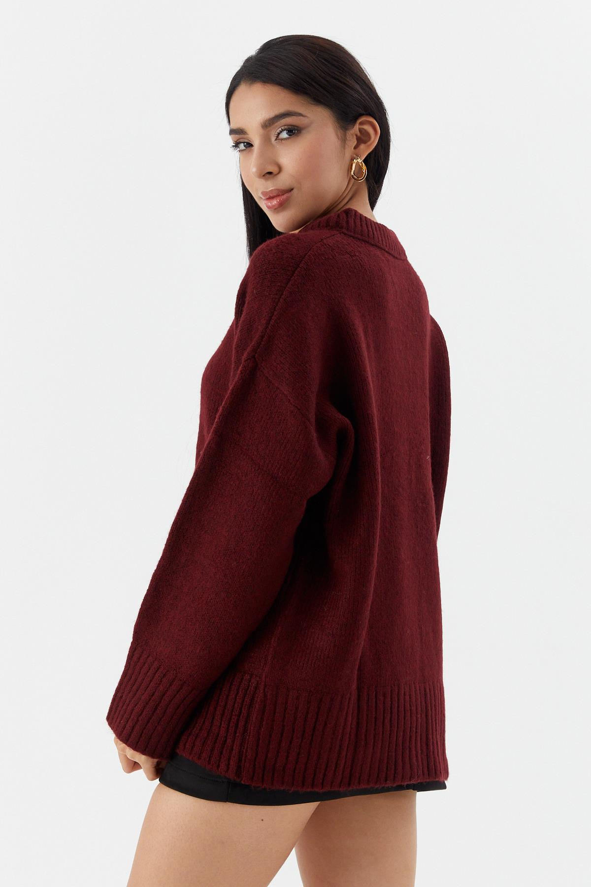 V Yaka Oversize Kazak BORDO