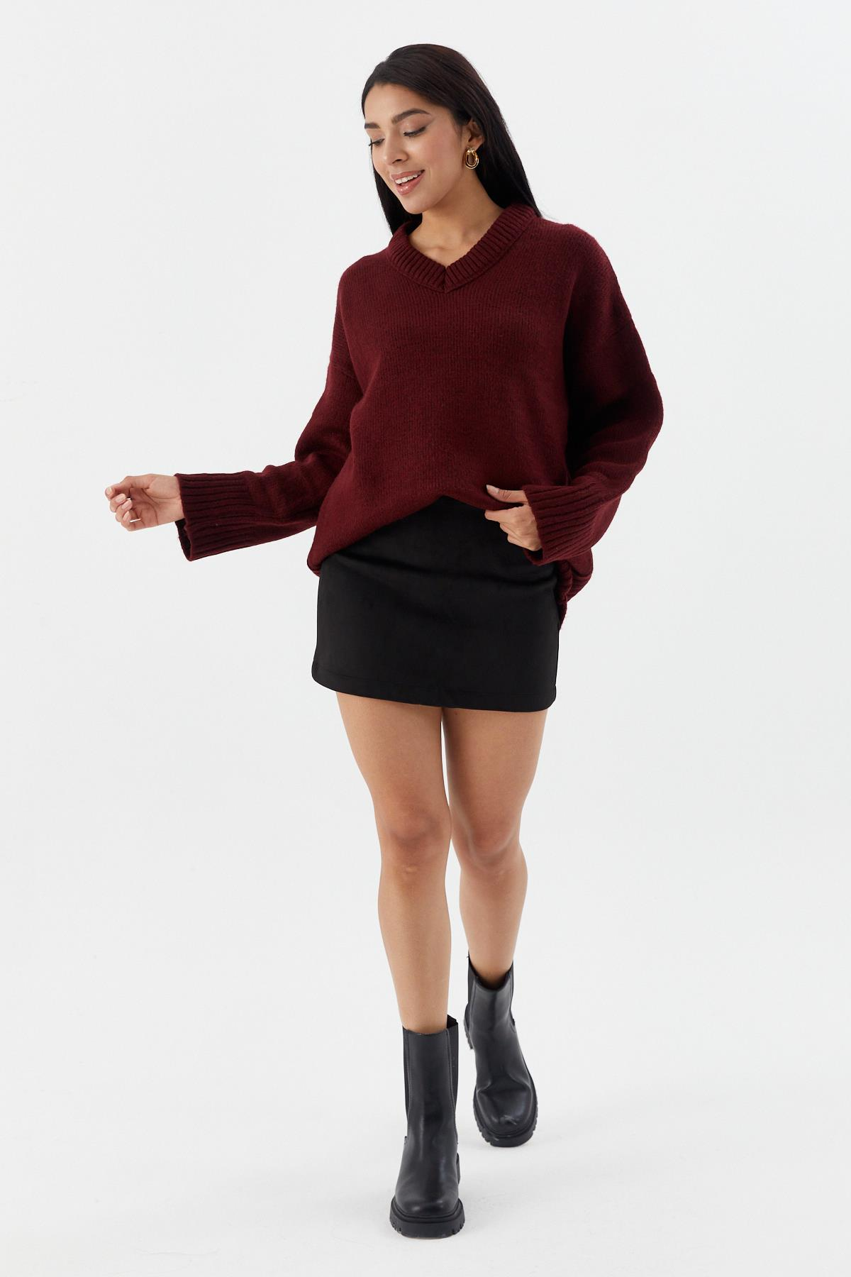 V Yaka Oversize Kazak BORDO