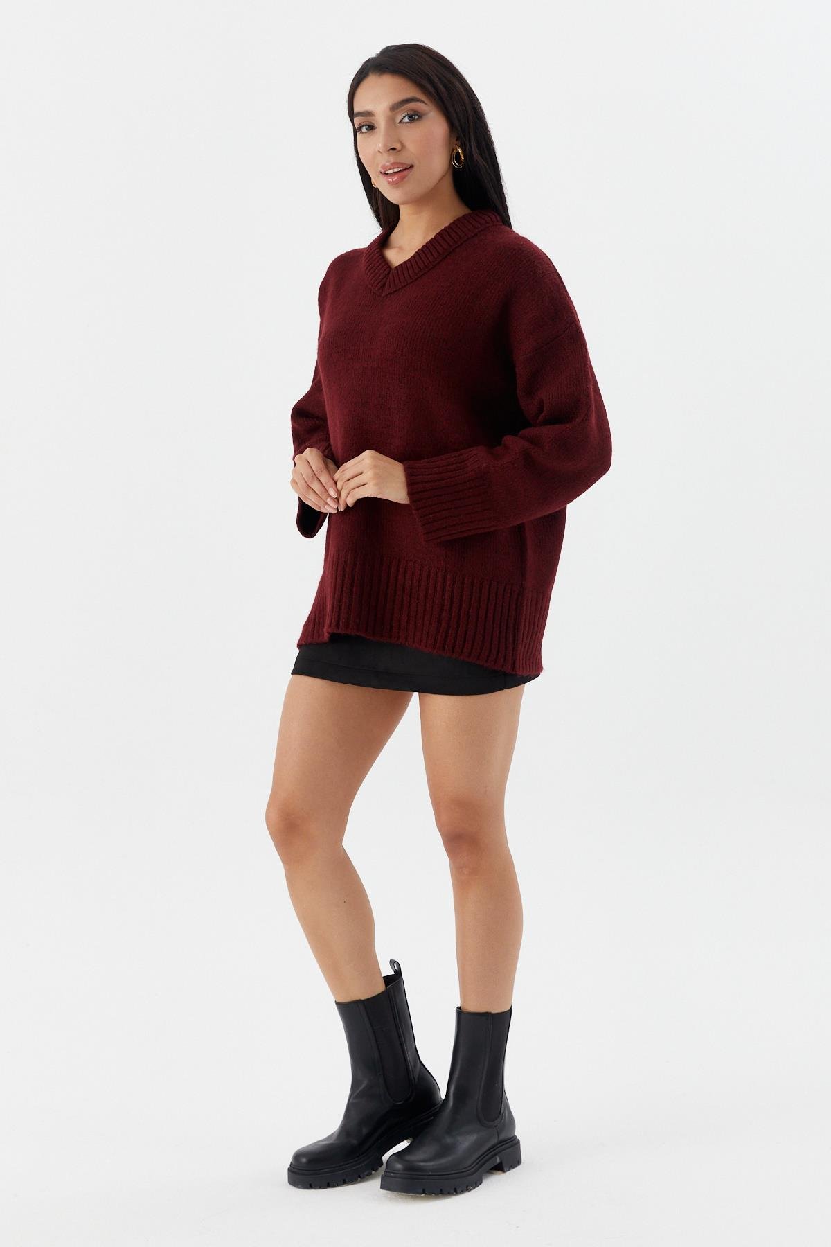 V Yaka Oversize Kazak BORDO