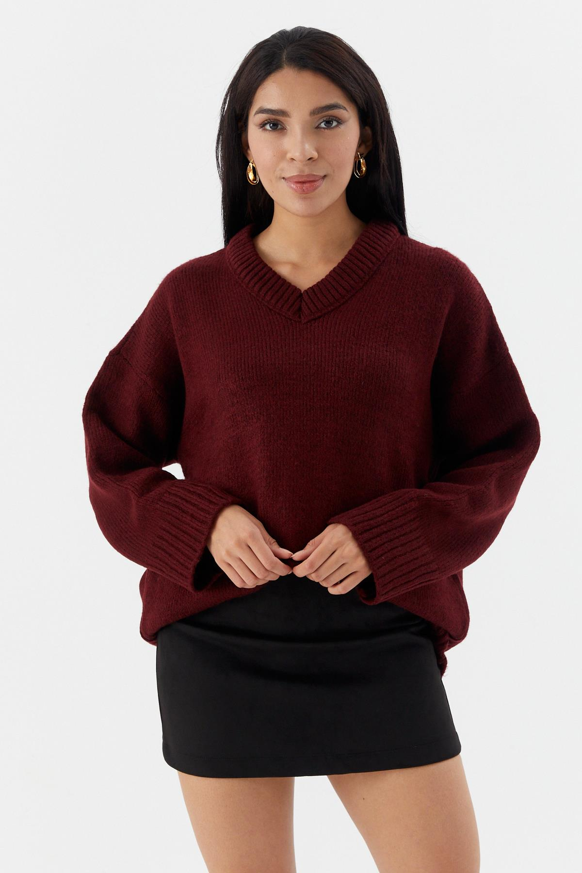 V Yaka Oversize Kazak BORDO