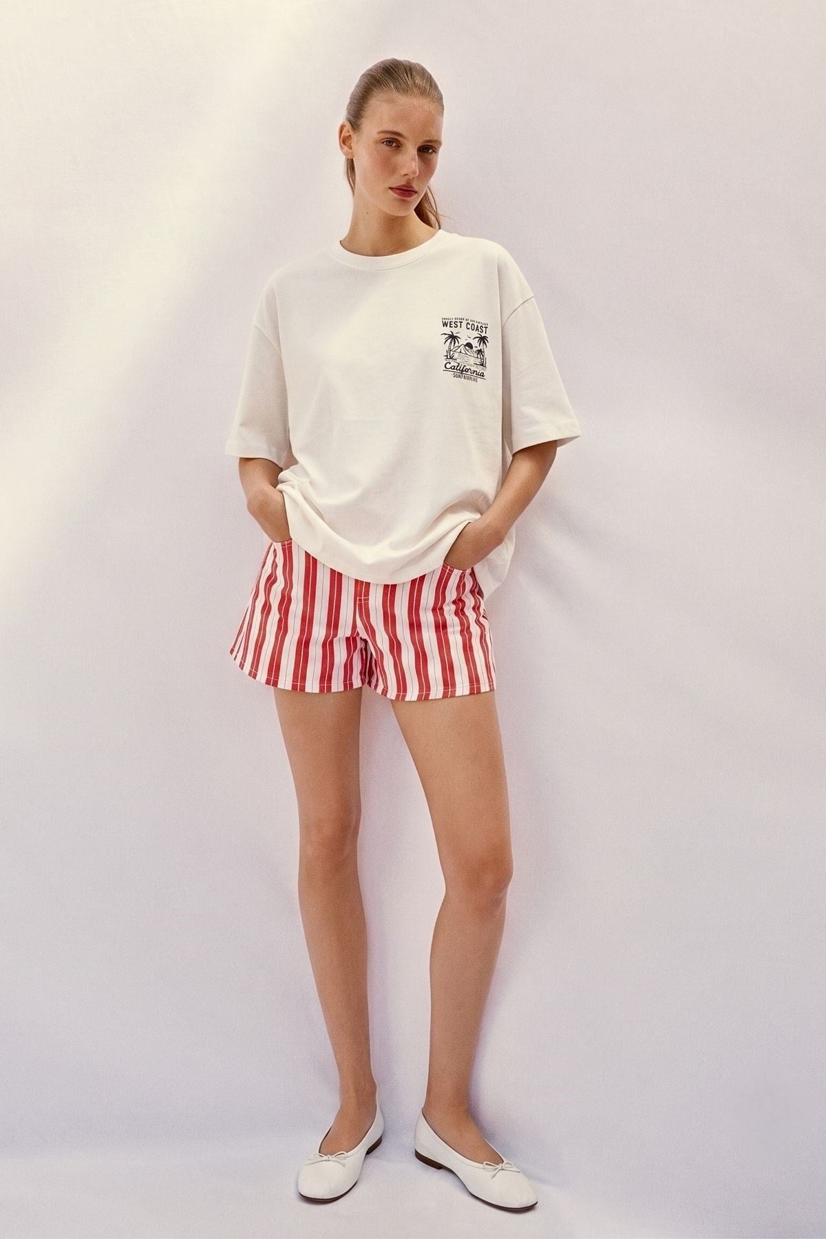 West Coast Oversize Tişört EKRU