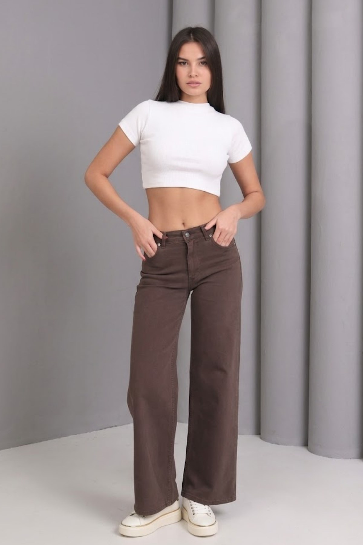 Wide Leg Jean KAHVE