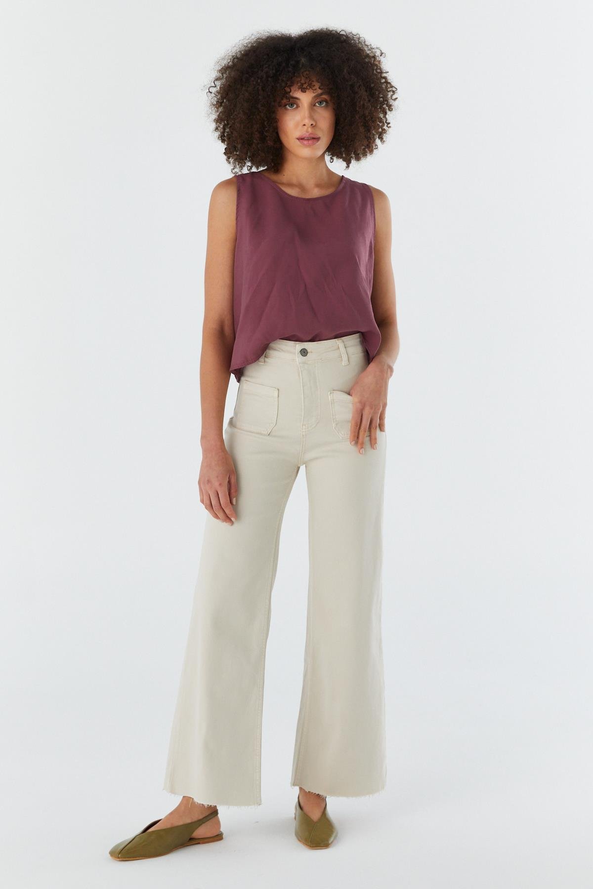 Wide Leg Pantolon BEJ