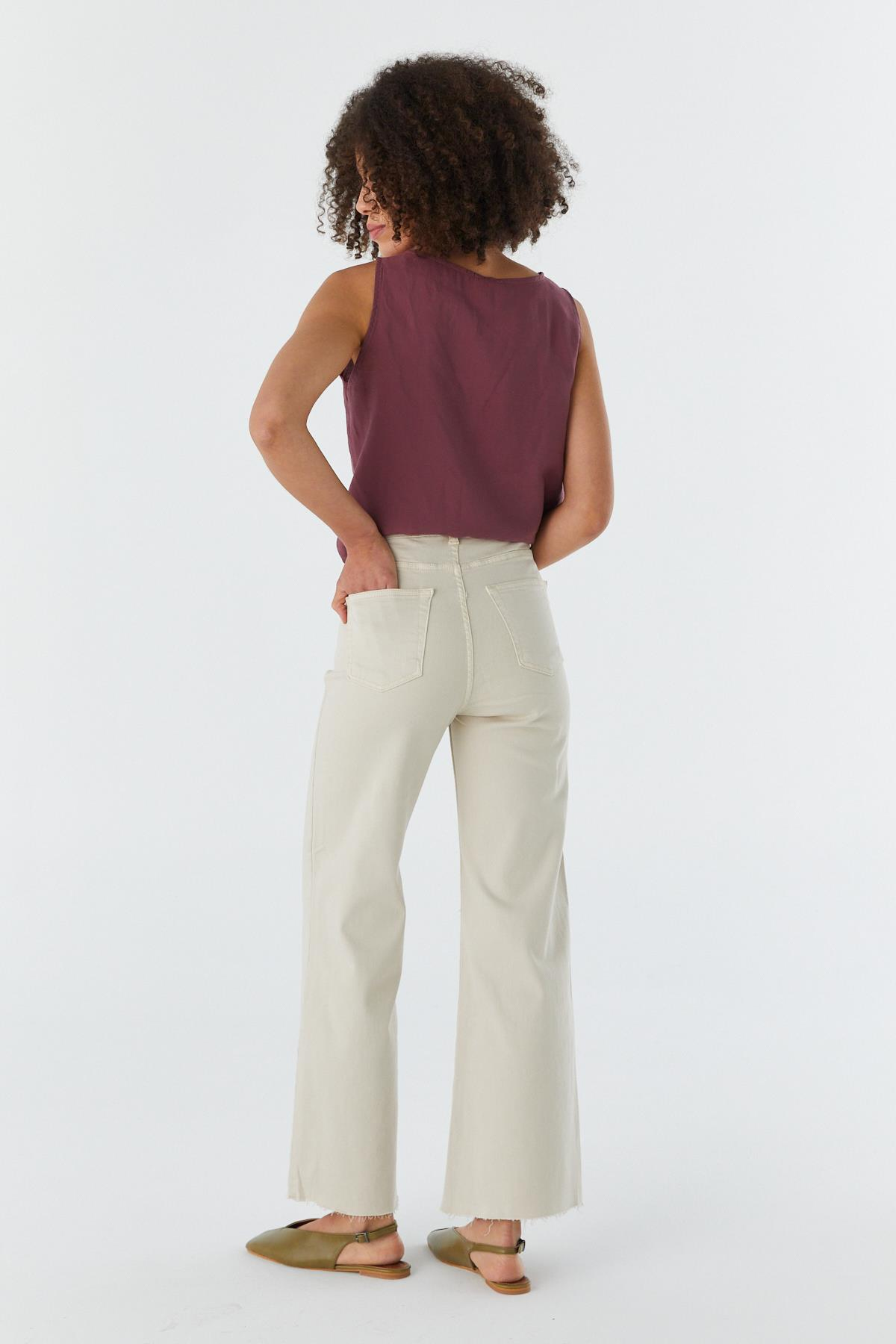 Wide Leg Pantolon BEJ