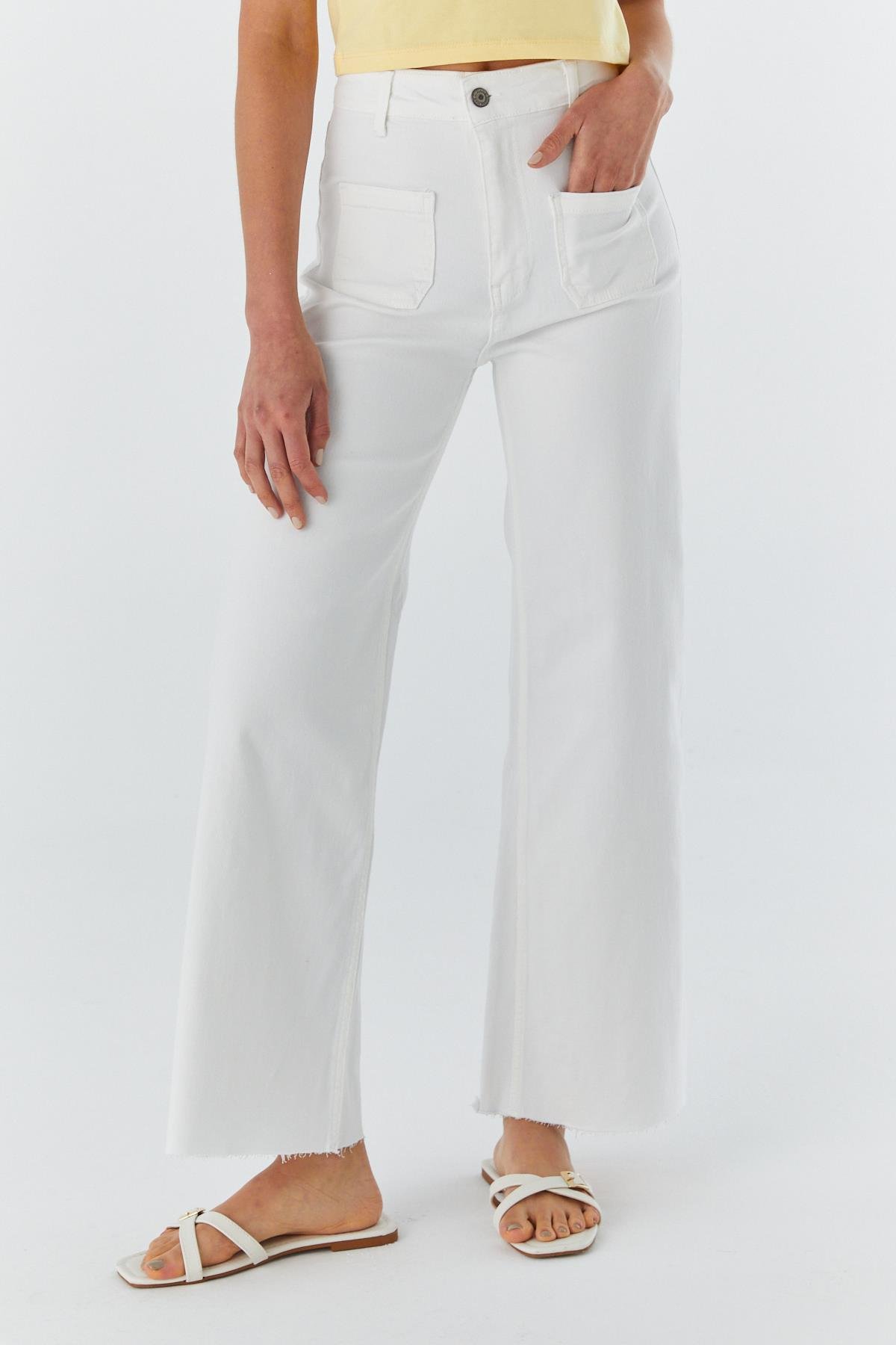 Wide Leg Pantolon EKRU