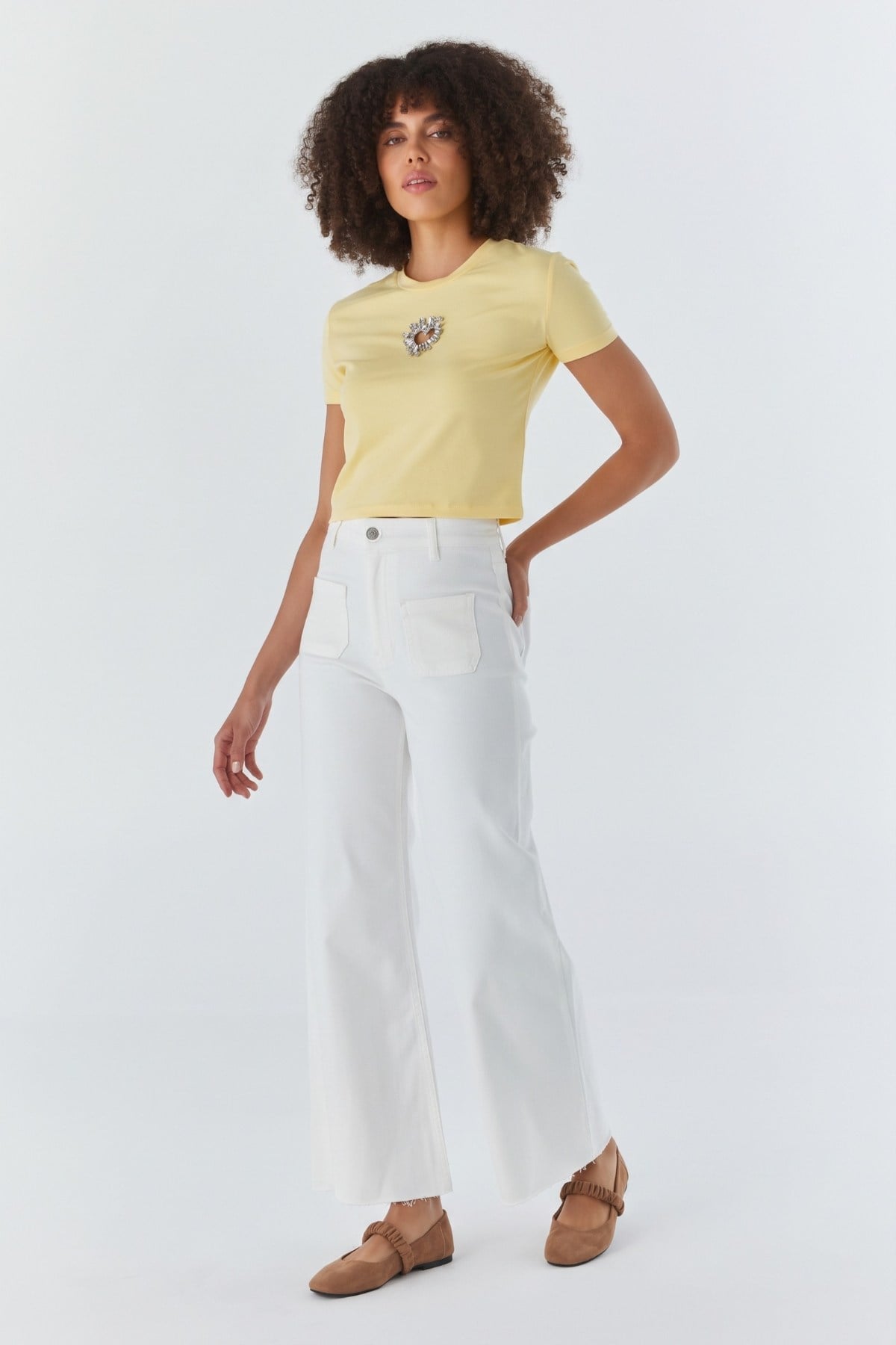 Wide Leg Pantolon EKRU