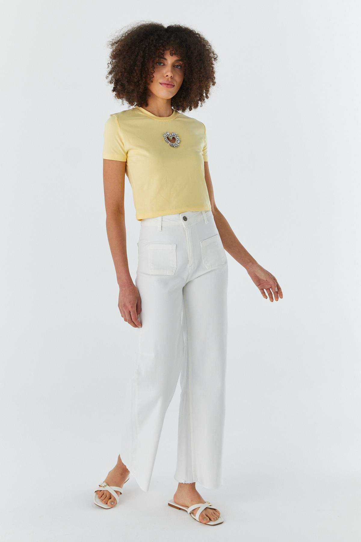Wide Leg Pantolon EKRU