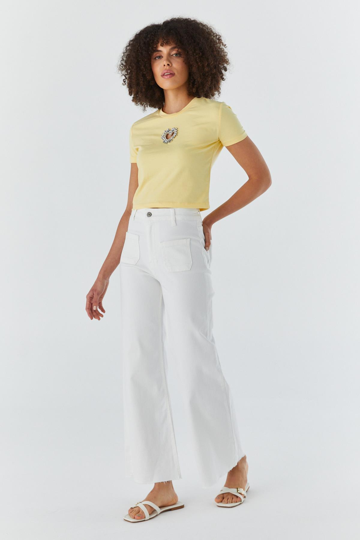 Wide Leg Pantolon EKRU
