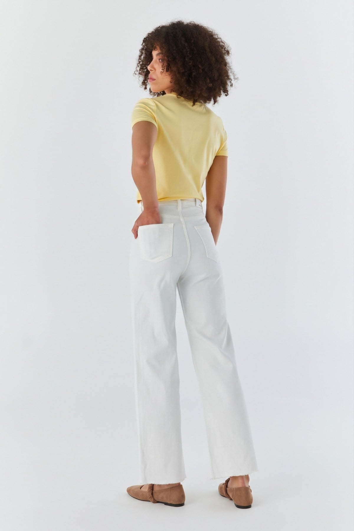 Wide Leg Pantolon EKRU