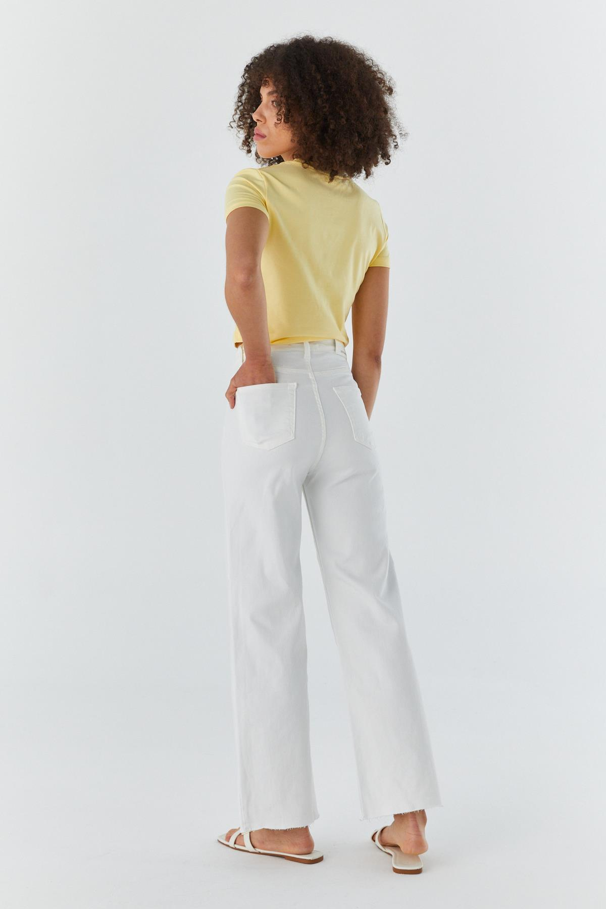 Wide Leg Pantolon EKRU