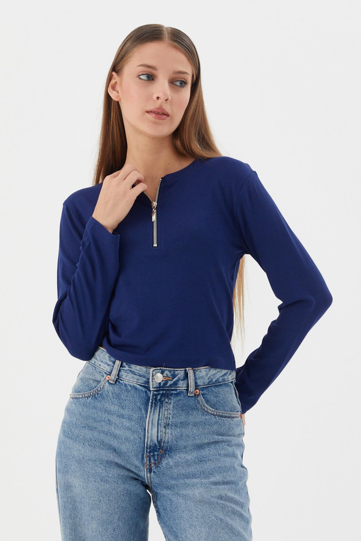 Yakası Fermuarlı Penye Body LACI