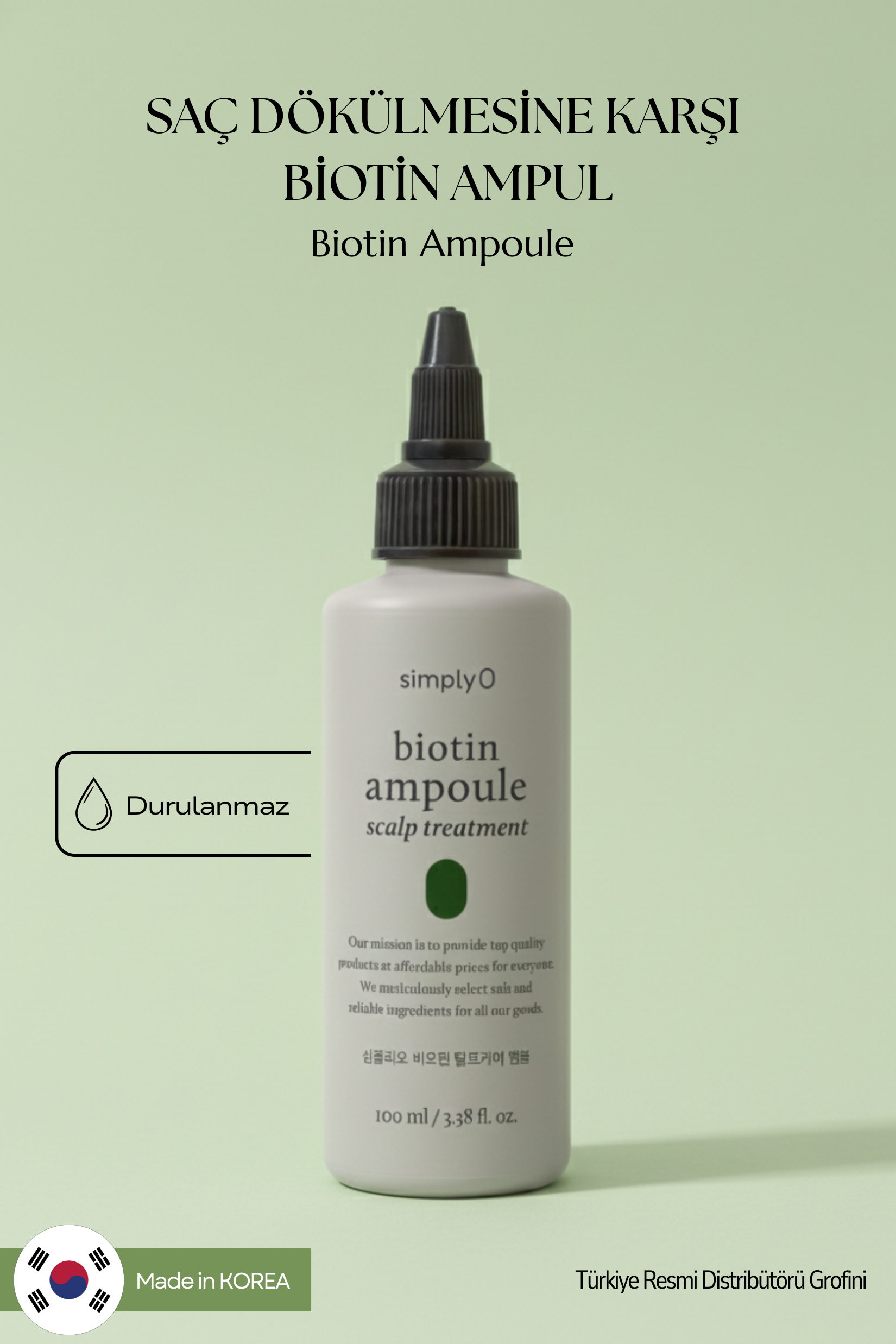 SimplyO Biotin Ampoule for Hair Loss 100ml | Saç Dökülmesine Karşı Güçlü ve Doğal Çözüm